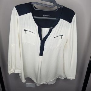 White and Black Blouse